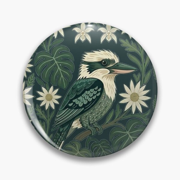 Item preview, Laughing Kookaburra in Flannel Flowers Shirt – Modern Australiana Botanical Art designed and sold by Wennebabs.