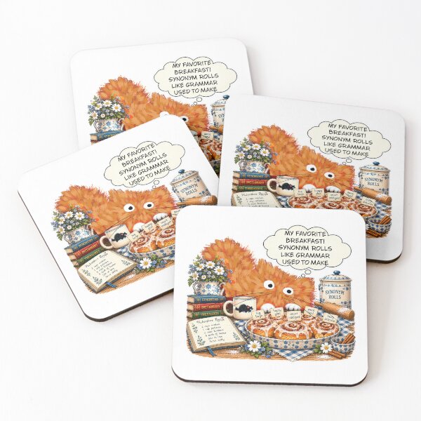 Item preview, Synonym Rolls – Funny Grammar Cat Pun designed and sold by TrueWoven Studio.