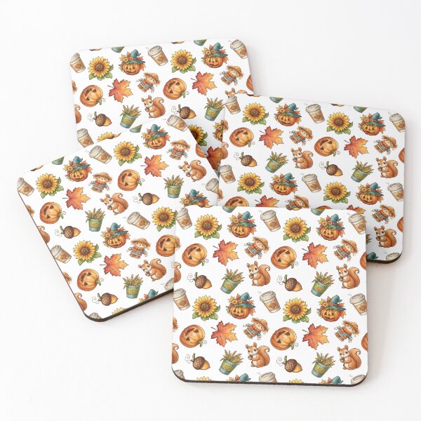 Item preview, Cute Watercolor Autumn Pattern Fall Seamless designed and sold by PawtopiaArt.