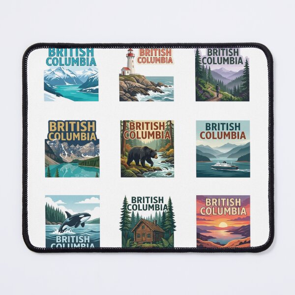 Item preview, British Columbia Retro Travel Sticker Sheet designed and sold by mood-draftsman.