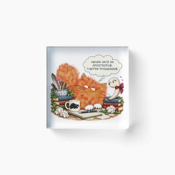 Item preview, Never Date an Apostrophe – Grammar Humor designed and sold by TrueWoven Studio.