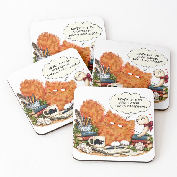Item preview, Never Date an Apostrophe – Grammar Humor designed and sold by TrueWoven Studio.