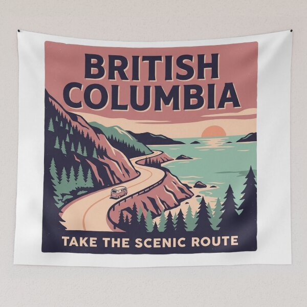 Item preview, British Columbia Take The Scenic Route Vintage Travel designed and sold by mood-draftsman.