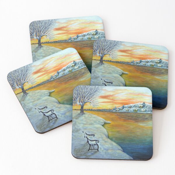Item preview, Norway - winter evening by fjord designed and sold by BD ArtStore.