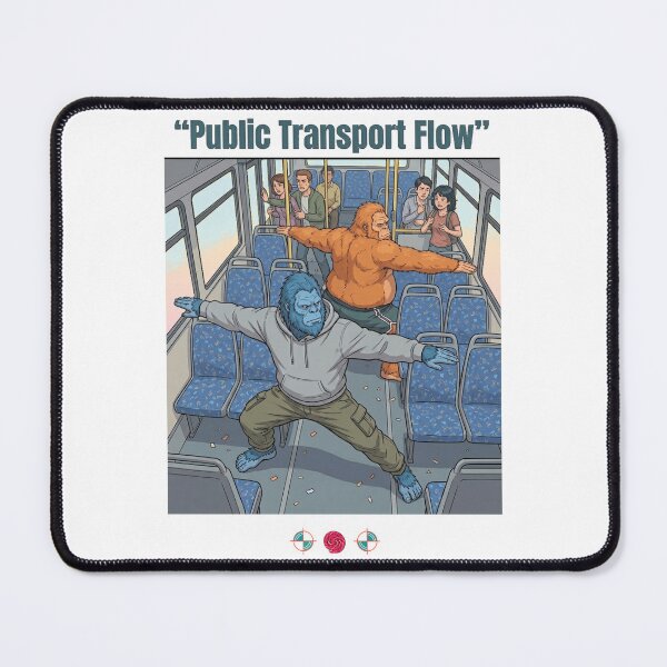 Item preview, Public Transport Flow - Funny Bigfoot Bus Yoga Cartoon designed and sold by Whimsy Trail Co.
