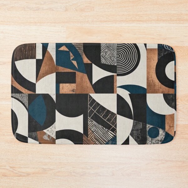 Item preview, Modern Geometric Collage - Abstract Boho Navy and Gold Pattern designed and sold by Dogandesighn.