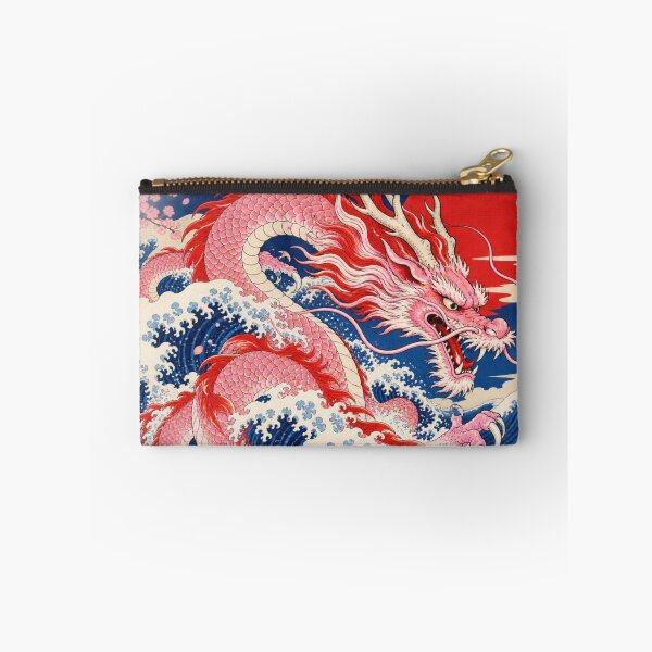 Item preview, Pink Japanese Dragon Riding the Great Wave – Ukiyo-e Art Main tag: japanese designed and sold by Britishdelights.
