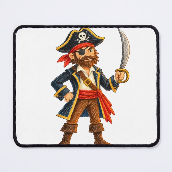Item preview, Funny Pirate with Cutlass – Cute Cartoon Pirate Halloween Art designed and sold by 21degrees-club.