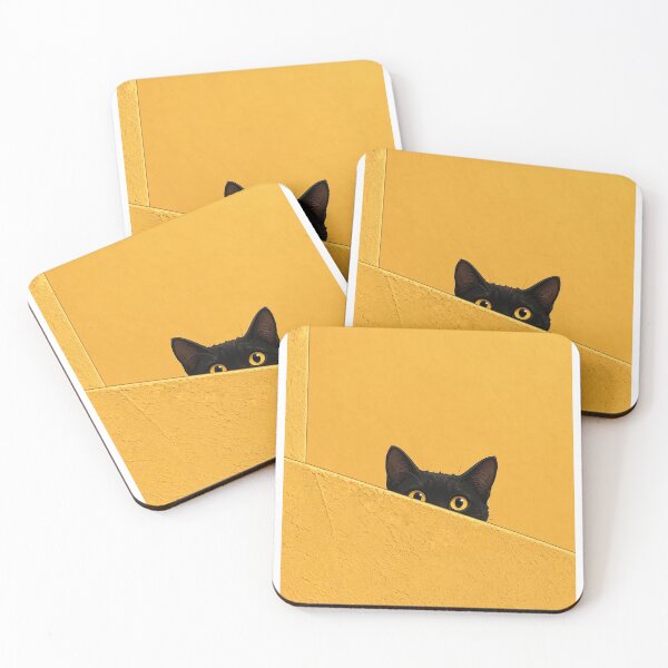 Item preview, Golden Eyes – Curious Black Cat Peekaboo designed and sold by aliyehc.