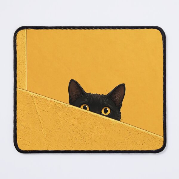 Item preview, Golden Eyes – Curious Black Cat Peekaboo designed and sold by aliyehc.