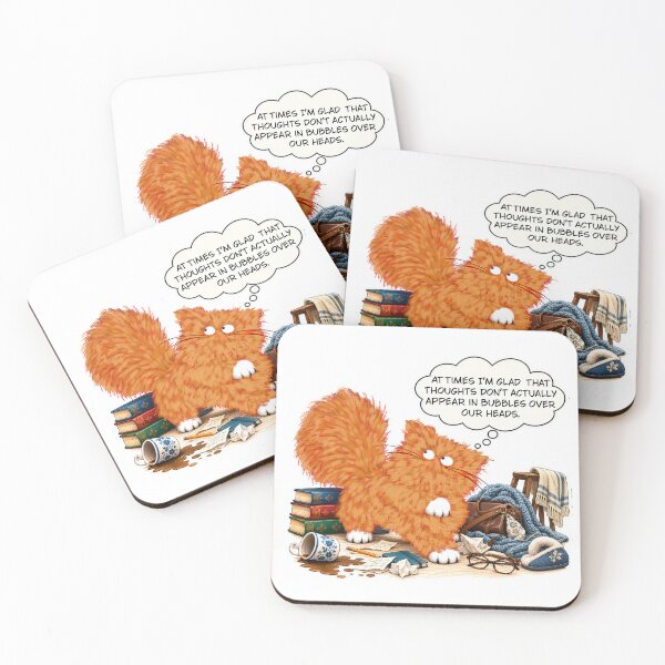 Item preview, Glad Thoughts Aren't Visible – Funny Cat designed and sold by TrueWoven Studio.