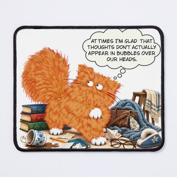 Item preview, Glad Thoughts Aren't Visible – Funny Cat designed and sold by TrueWoven Studio.