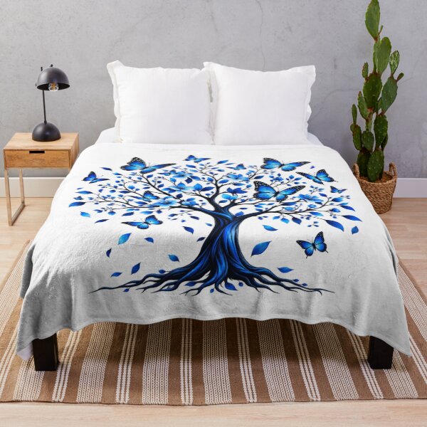 Item preview, Blue Butterfly Tree PNG, Blue Floral Tree of Life, Butterfly Sublimation Design, Transparent PNG, Nature T Shirt Design, Digital Download designed and sold by Wiamprint.