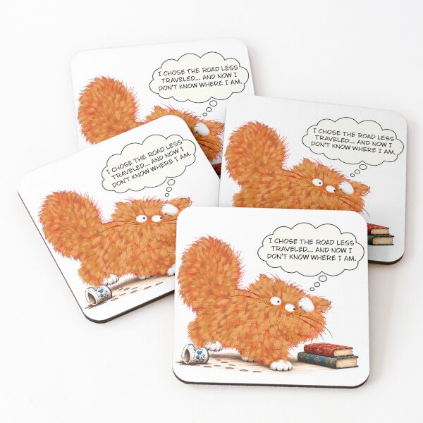 Item preview, The Road Less Traveled – Funny Cat Quote designed and sold by TrueWoven Studio.
