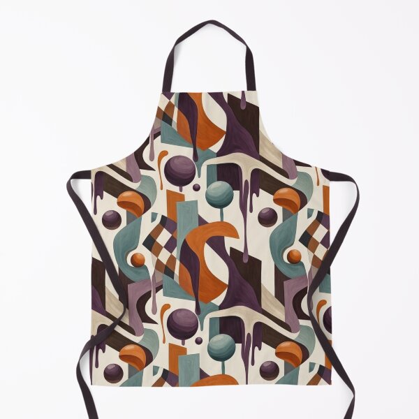 Item preview, Abstract Surrealist Geometric Pattern - Terracotta Teal & Purple Art designed and sold by Dogandesighn.