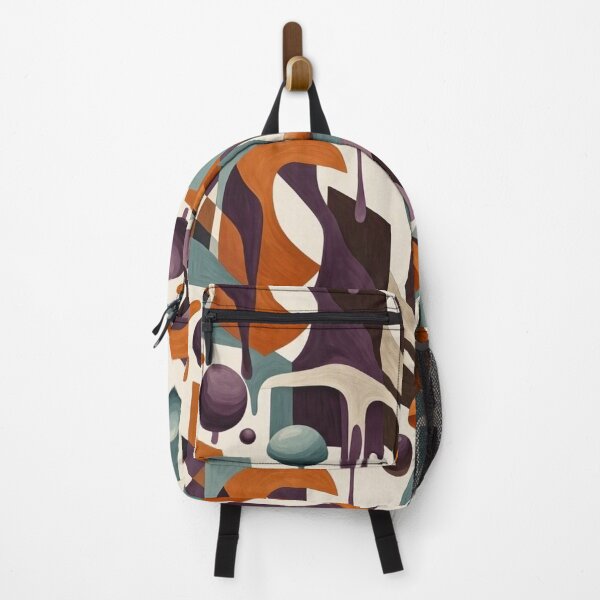 Item preview, Abstract Surrealist Geometric Pattern - Terracotta Teal & Purple Art designed and sold by Dogandesighn.