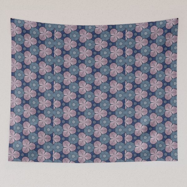 Item preview, Dusty Mauve Lilac Slate Blue Indigo Triquetra Trefoil Tile Pattern Mandala - Duvet Cover designed and sold by ArithraStudio.