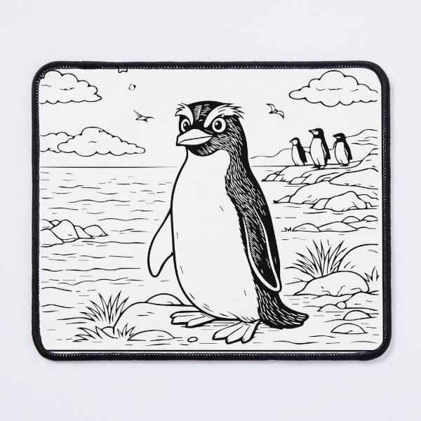 Item preview, Coloring book style print. Penguin designed and sold by MS Production.