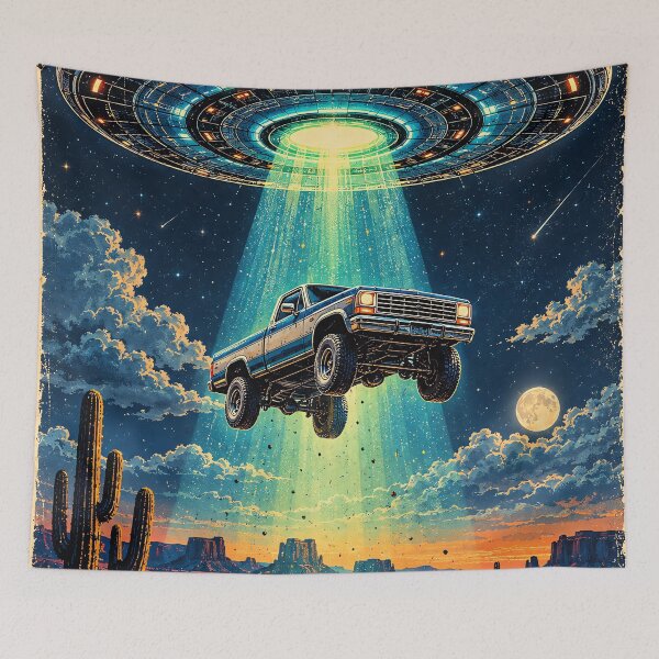 Item preview, Vintage UFO Abduction Retro Sci-Fi Art designed and sold by Curio Meridian.