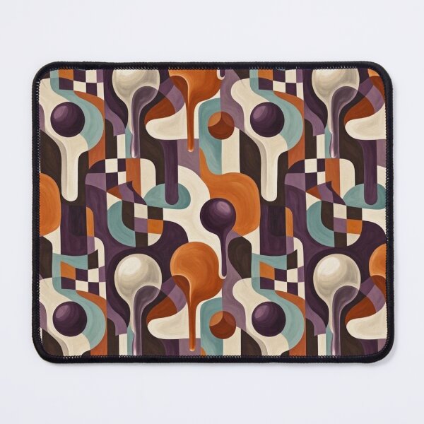 Item preview, Surreal Fluid Geometry - Deep Purple & Orange Dripping Shapes Art designed and sold by Dogandesighn.