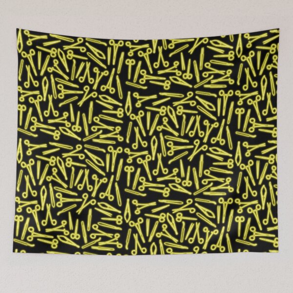 Item preview, Neon Yellow Surgical Tools Pattern designed and sold by emmacatwheels.