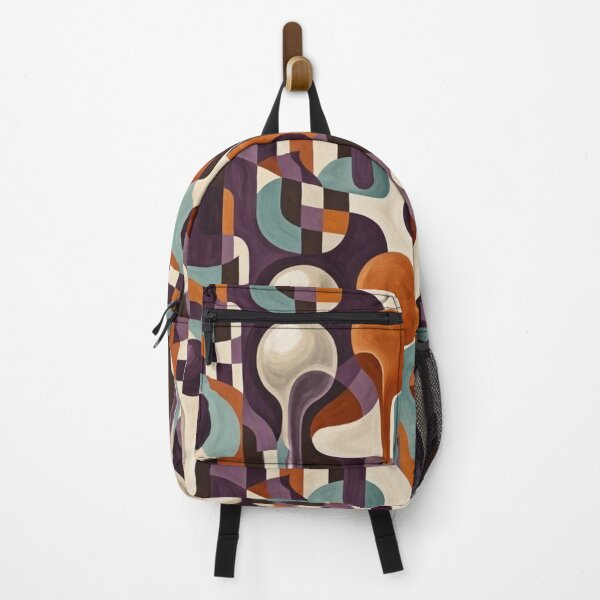 Item preview, Surreal Fluid Geometry - Deep Purple & Orange Dripping Shapes Art designed and sold by Dogandesighn.