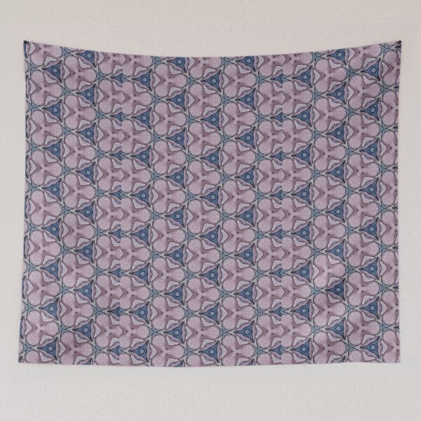 Item preview, Dusty Mauve Pale Lilac Slate Blue Indigo Triquetra Trefoil Tile Pattern Mandala - Duvet Cover designed and sold by ArithraStudio.
