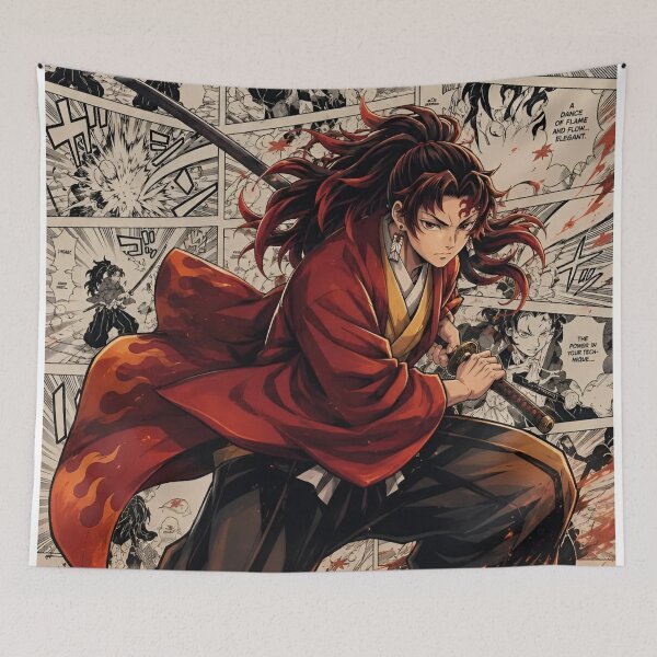 Item preview, Crimson Flame Samurai – Japanese Sword Warrior Manga Art designed and sold by Dyan4.
