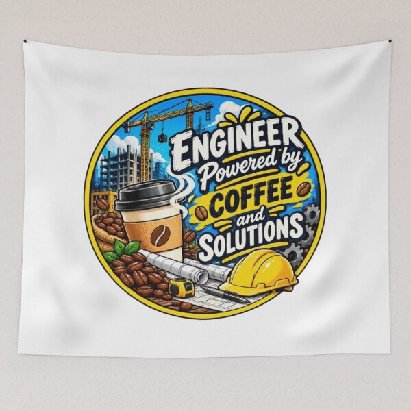 Item preview, Engineer Powered by Coffee – Funny Construction Engineer Design designed and sold by HSE1.