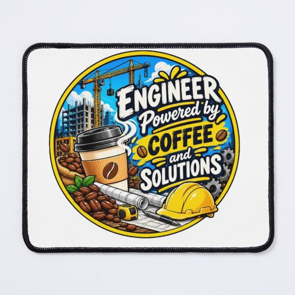 Item preview, Engineer Powered by Coffee – Funny Construction Engineer Design designed and sold by HSE1.