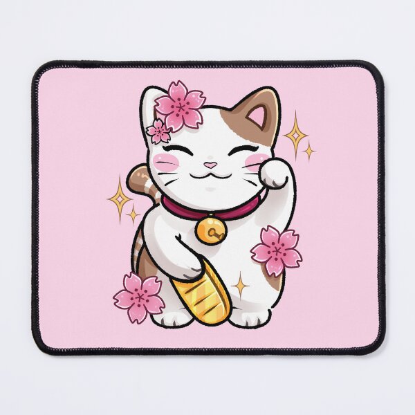 Item preview, Maneki neko cute Japanese cat sakura designed and sold by mtdessin.