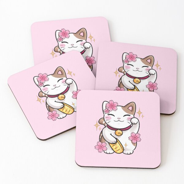 Item preview, Maneki neko cute Japanese cat sakura designed and sold by mtdessin.
