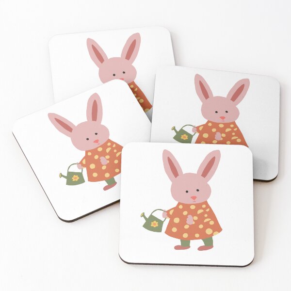Item preview, Gardening Bunny in dotty dress - Hand Drawn designed and sold by ashleywilks.