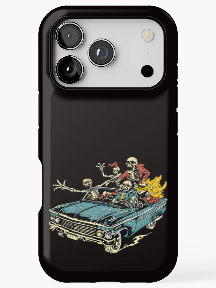 Thumbnail 1 of 4, iPhone Case, Skeleton Convertible Night Ride designed and sold by Structure-Blue.