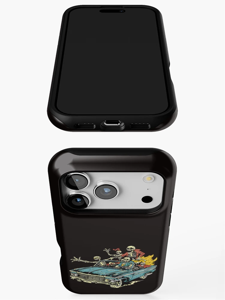 Thumbnail 3 of 4, iPhone Case, Skeleton Convertible Night Ride designed and sold by Structure-Blue.