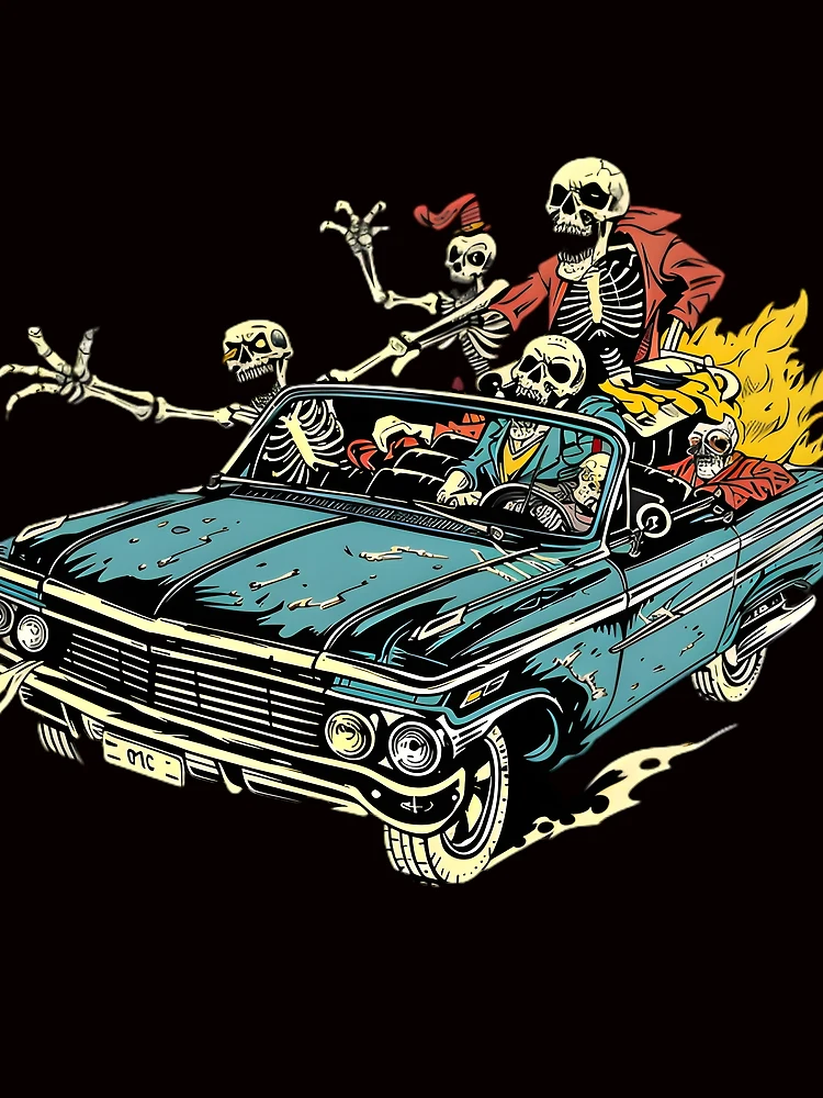 Thumbnail 3 of 3, Scarf, Skeleton Convertible Night Ride designed and sold by Structure-Blue.