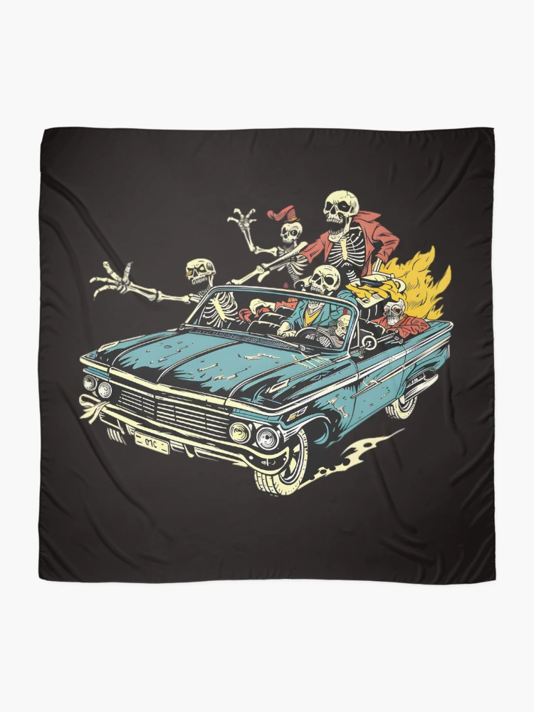 Thumbnail 2 of 3, Scarf, Skeleton Convertible Night Ride designed and sold by Structure-Blue.