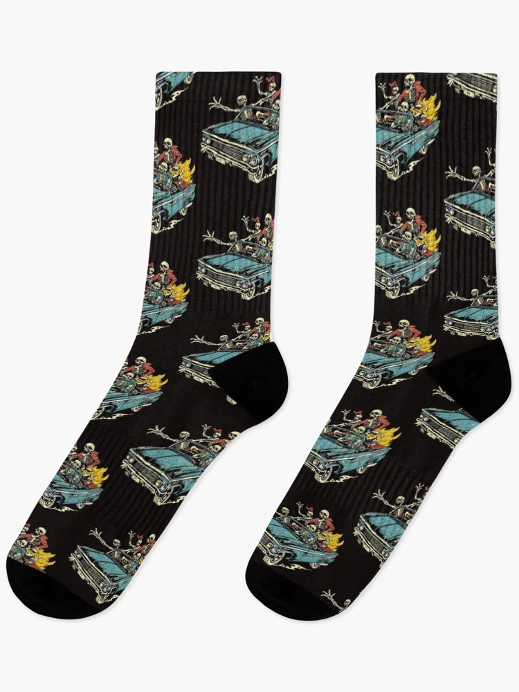 Thumbnail 1 of 5, Socks, Skeleton Convertible Night Ride designed and sold by Structure-Blue.