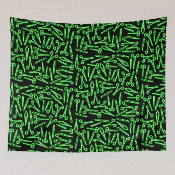 Item preview, Neon Green Surgical Tools Pattern designed and sold by emmacatwheels.