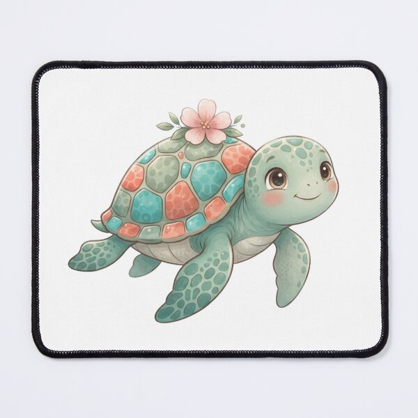Item preview, Little Turtle Garden – Cute Kawaii Turtle and Flowers designed and sold by Critter Bloom.