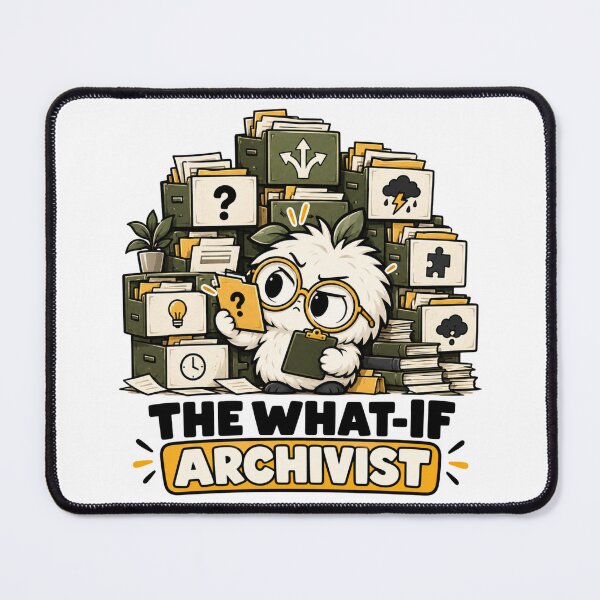 Item preview, What-If Archivist for Overthinkers | Absurdist Art designed and sold by pradeepvisuals.