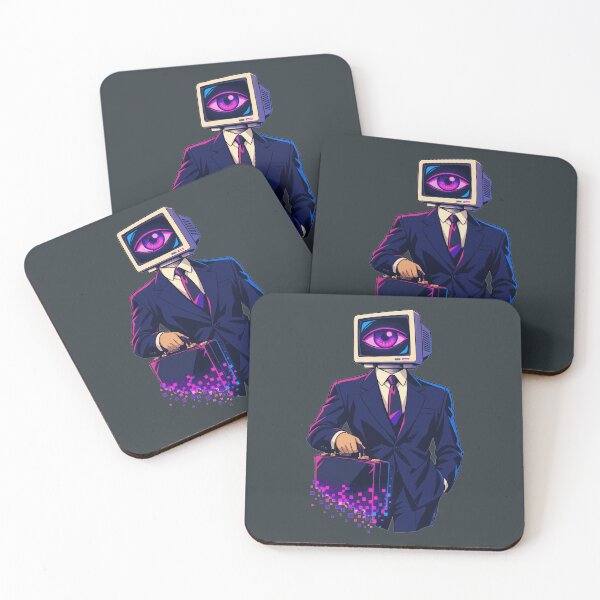 Item preview, Cyberpunk CRT-Eyed Businessman designed and sold by KungPowUnicorn.