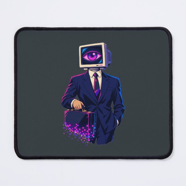 Item preview, Cyberpunk CRT-Eyed Businessman designed and sold by KungPowUnicorn.