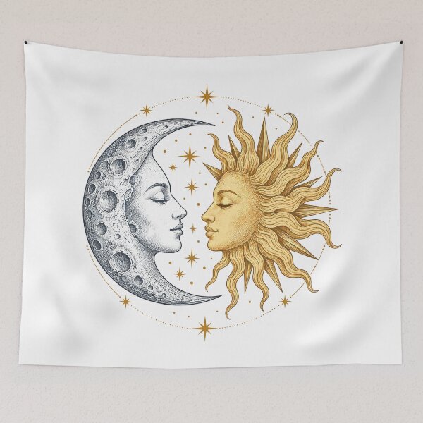 Item preview, Celestial Sun and Moon Faces Vintage designed and sold by andre-hollow.