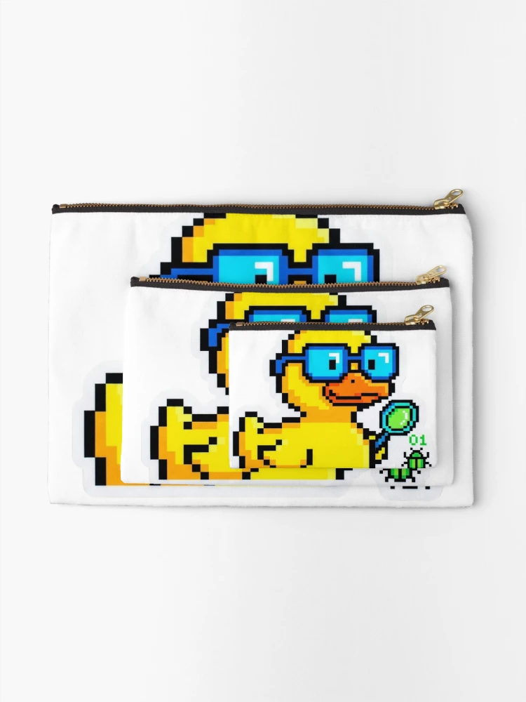 Thumbnail 2 of 4, Zipper Pouch, Rubber Duck Debugging - Funny Software Engineer Coding Sticker designed and sold by ravyin.