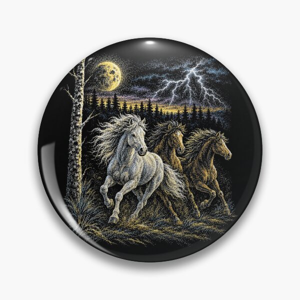 Item preview, Moonlit Wild Horses in Storm designed and sold by SassCity.