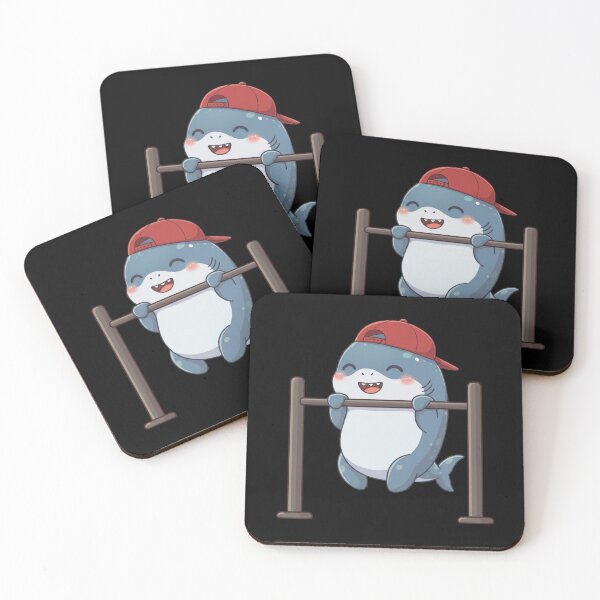 Item preview, Cute Pull Up Workout Shark designed and sold by Nature's Chibis.