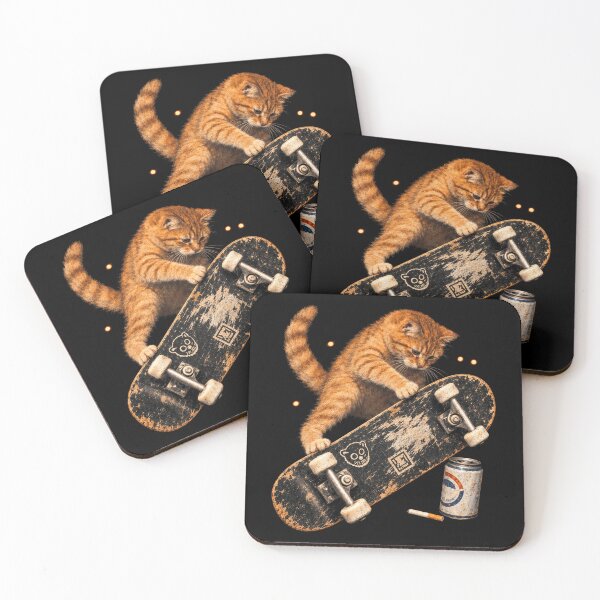 Item preview, Vintage Ginger Cat on Skateboard designed and sold by SassCity.