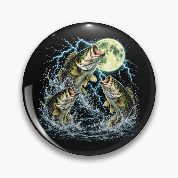 Item preview, Largemouth Bass Under Lightning Moon designed and sold by SassCity.