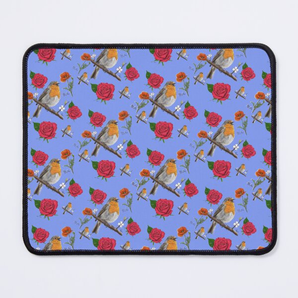Item preview, Robin and Red Roses Vintage Floral Pattern designed and sold by hopenoli_art.